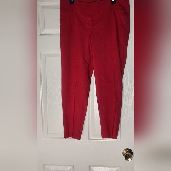 SOHO Apparel Ltd XL Red Ankle Length Women's Cropped Pants - Picture 1 of 6